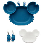 Φόρτωση εικόνας στο εργαλείο προβολής Συλλογής, Σετ Φαγητού Σιλικόνης για Μωρά με Βεντούζα – BPA Free (Πιατάκι, Κουταλάκι &amp; Πιρουνάκι)
