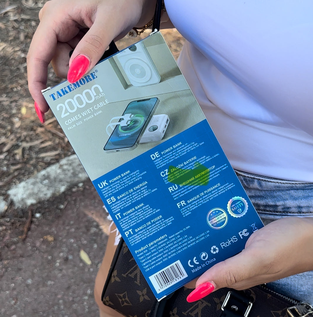 Mini size Power bank 20000 mah με δώρο φορτιστή