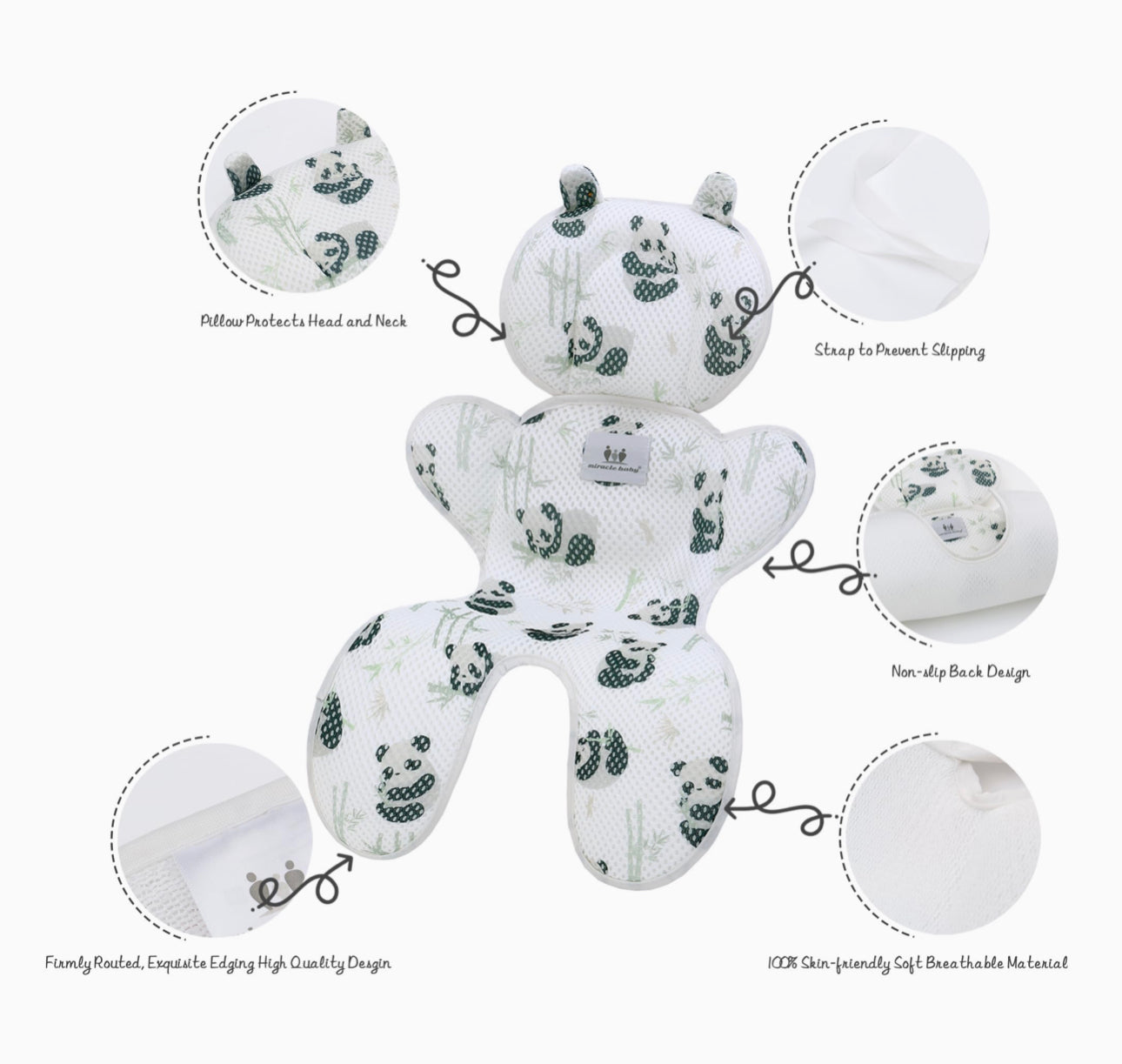 3D Anti-Sweat Orthopedic Cushion for Stroller and Seats