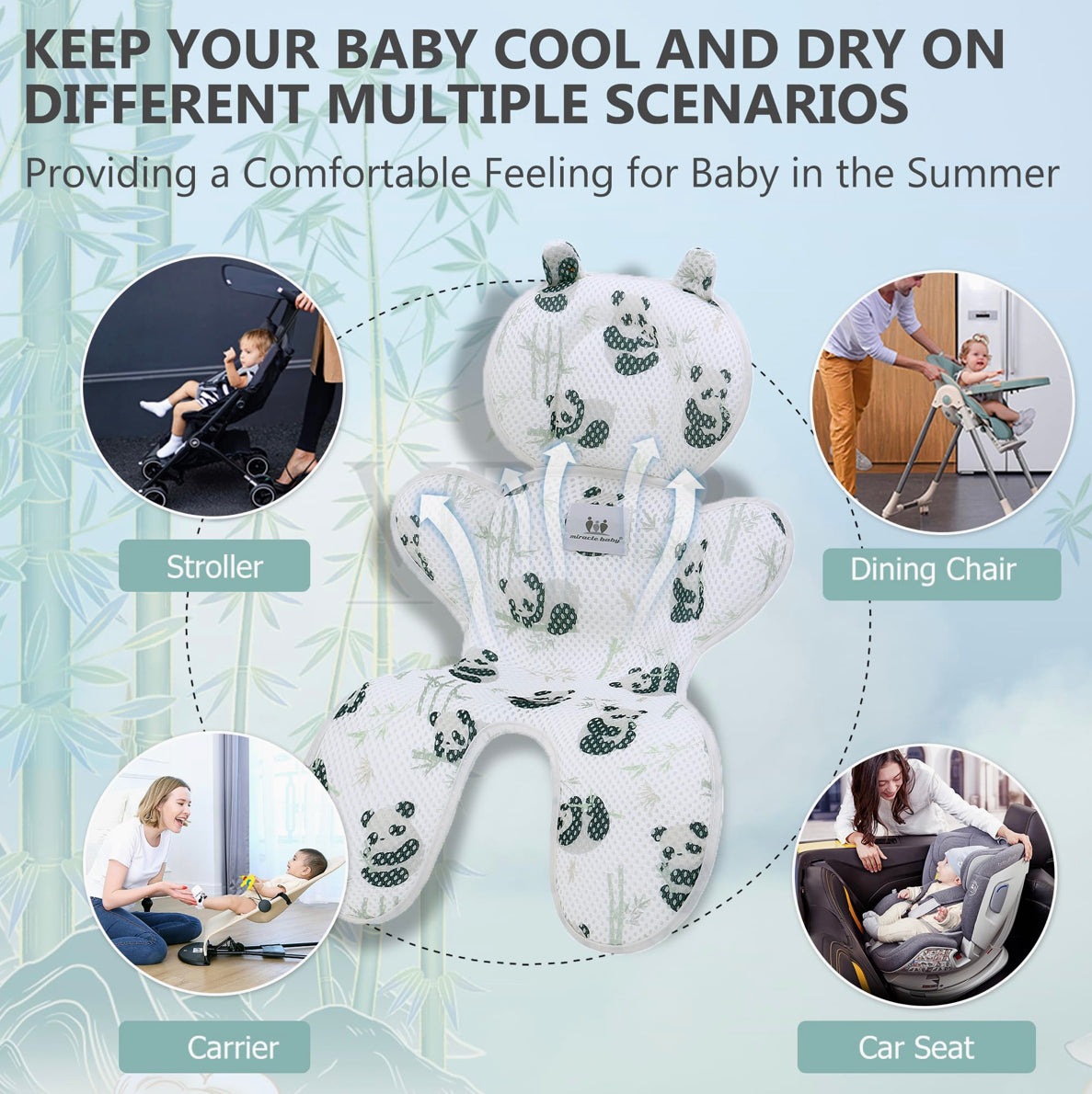 3D Anti-Sweat Orthopedic Cushion for Stroller and Seats