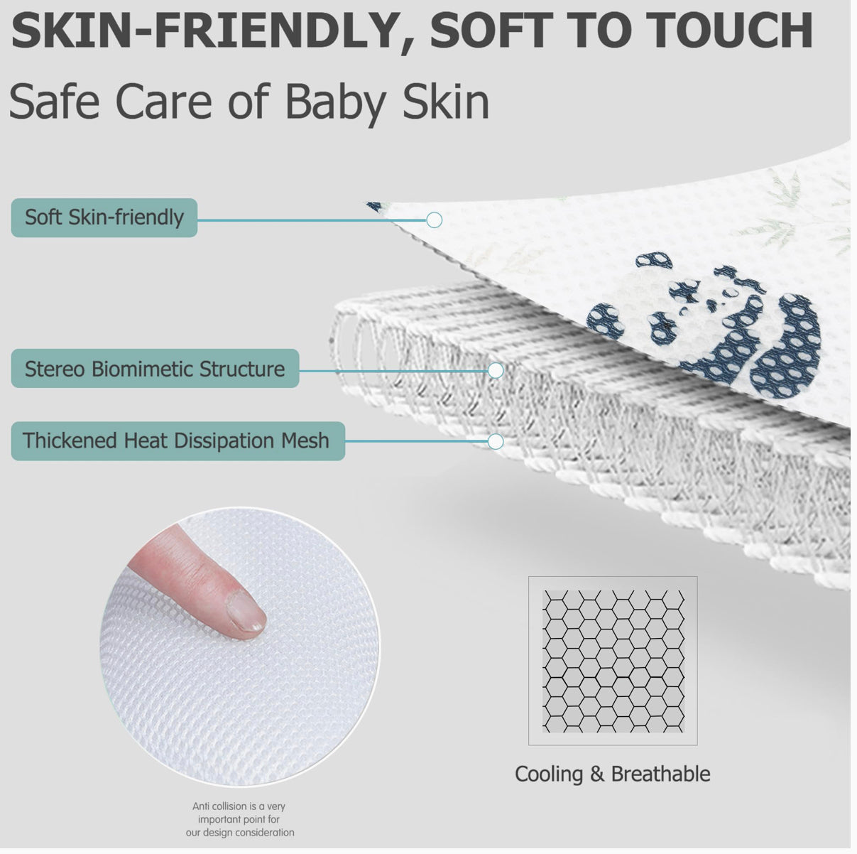 3D Anti-Sweat Orthopedic Cushion for Stroller and Seats